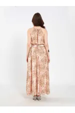 111745 Long Chiffon Dress with Backless Design 111745 Long Chiffon Dress with Backless Design