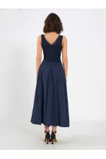 Jupe midi évasée 041188 avec dos élastiqué