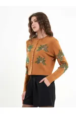 150525 Palm Tree Beaded Cardigan