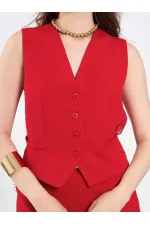 120748 Vest with Lace Detail and Buckle on the Back