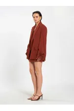 131046 Oversize Kolları Pileli Ceket