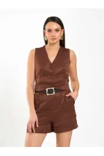 010874 Mini-shorts plissés