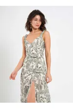 111557 Patterned Slit Dress