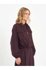 160896 Veste bomber à fermeture éclair frontale