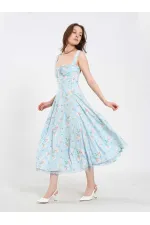 111729 Midi Dress with Ruched Bust and Ruffles 111729 Midi Dress with Ruched Bust and Ruffles
