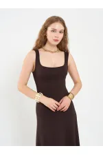 111687 Midi Volanlı Elbise