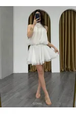 071927 Sleeveless Blouse with Rose Buckle Neckline 071927 Sleeveless Blouse with Rose Buckle Neckline