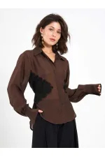 080812 Dantel Detaylı Gömlek