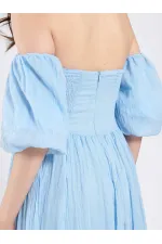 Robe en coton à manches ballon 111736 Robe en coton à manches ballon 111736