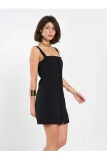 111707 Düğmeli Mini Boy Elbise