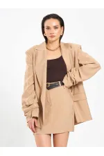 131046 Veste oversize à manches plissées