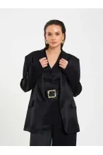 131055 Tek Düğme Oversize Ceket