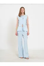 120732 Vest with Ruffled Hem