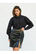 Chemise à une poche avec cravate 080733