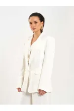 131055 Tek Düğme Oversize Ceket