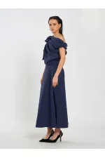 Jupe midi à volants 041162