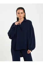 Chemise basique à patte de boutonnage cachée 080802