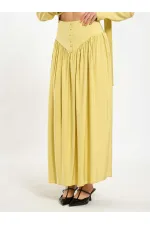 041171 Corset-style Long Front Buttoned Skirt