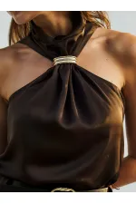 071773 Buckled Satin Blouse