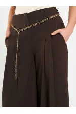 031641 Pervazlı Çift Pile Pantolon