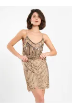 041186 Mini Sequin Tulle Skirt