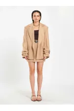 131046 Veste oversize à manches plissées