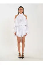 041182 Beli Nervürlü Mini Etek