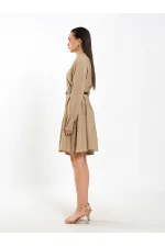 Robe asymétrique à volants et ceinture 111703