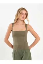 071857 Square Neck Strappy Blouse