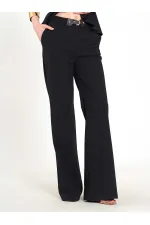 031673 Stella Straight Leg Trousers with Belt Buckle