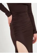 111694 Long-Sleeved Dress with Slit