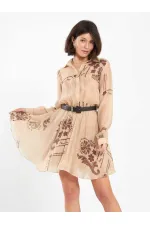 Robe à motifs 111713 avec taille élastique