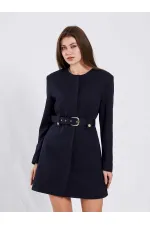 111640 Kendinden Kemerli Mini Elbise