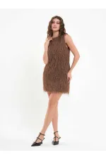 111634 Saçaklı Mini Elbise