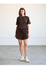 010882 Short mini en maille à taille élastique