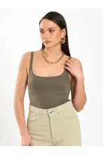 060332 U-Neck Slim Collar Tank Top