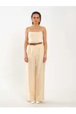 031660 Single Pleated Wide Belt Trousers