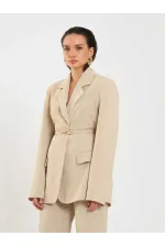 131060 Kemer Detaylı Oversize Ceket