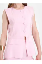 120732 Vest with Ruffled Hem