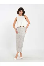 041185 Sequined Midi Skirt