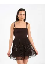 041183 Elastic Waist Sequin Skirt