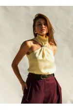071773 Buckled Satin Blouse 071773 Buckled Satin Blouse