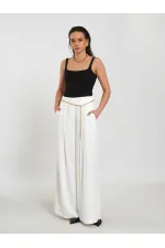 031641 Pervazlı Çift Pile Pantolon