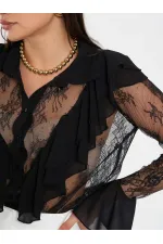 Chemisier en dentelle à volants 080791