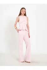 031673 Stella Straight Leg Trousers with Belt Buckle