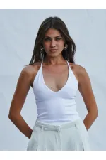 060333 Cross Back Strap Knitted Bodysuit