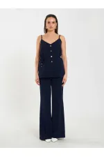 Gilet à col en V et ceinture à nouer à la taille 120743