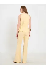 031673 Stella Straight Leg Trousers with Belt Buckle