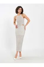 041185 Sequined Midi Skirt