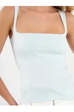 071857 Square Neck Strappy Blouse